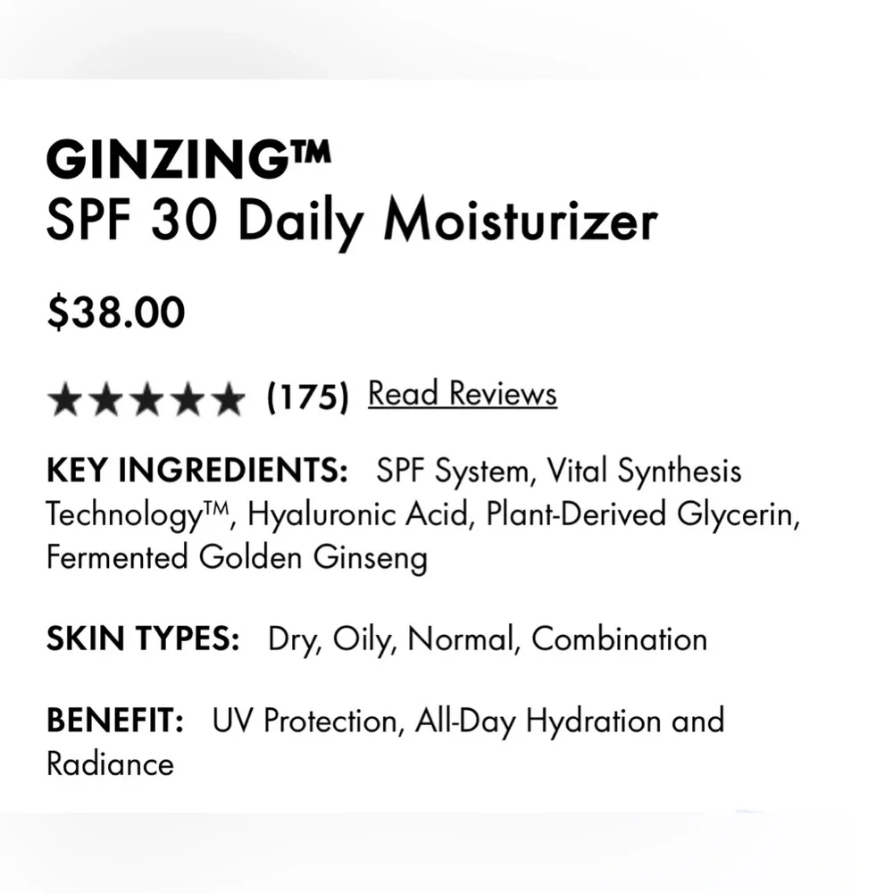 Origins Ginzing SPF 30 Daily Moisturizer| 1.7 oz